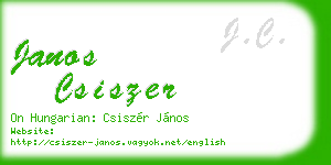 janos csiszer business card